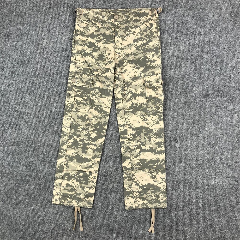 Tactical Cargo‎ Pants Womens Size M Army Green Digital Camo Drawstring Utility